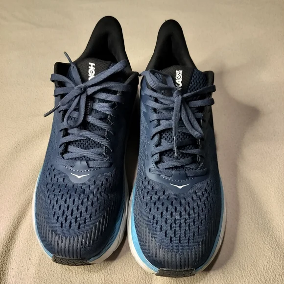Hoka one One Clifton 7 Men\'s Navy and Black Athletic Shoes. Amazon.com | HOKA ONE ONE Clifton 7 Mens Shoes Size 12 Wide  main image 3